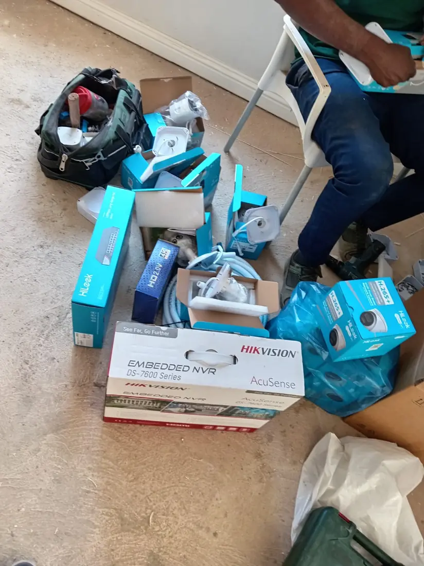Hikvision NVR and camera kit ready for installation