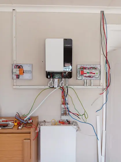 Inverter and DB wiring, labelled and neat